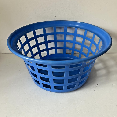 Vintage blue plastic laundry - plastic,