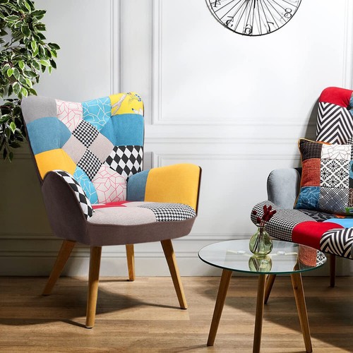 Linen fabric patchwork lounge - linen,