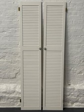Pair of White Louvered Shutter