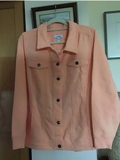 Denim and Co Women's Comfortable Denim Jacket L Peach. New.