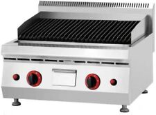 Table Top Lava Rock Natural Gas Grill with Dual Burners / Charcoal Grill