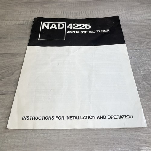 Nad 4225 tuner instruction - nad,