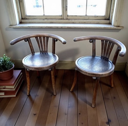 Pair thonet style bentwood - thonet,