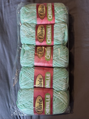 Chenille knitting crochet mint - knitting,