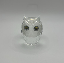 Swarovski Crystal Large Owl Green Eyes 2.5" Figurine Read Description