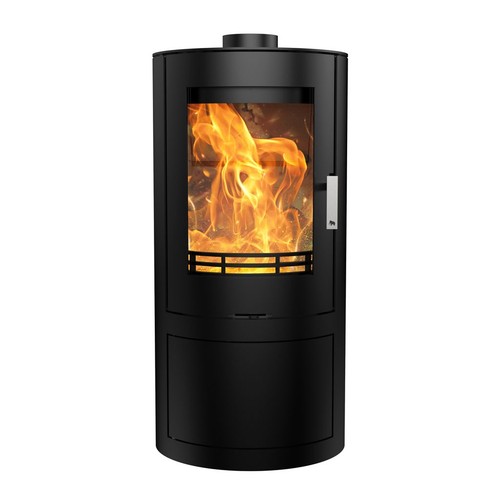 Wood burning stove - burning, cylindrical