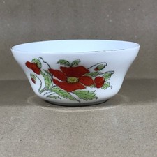Vintage Victoria Czechoslovakia China Bowl Red Poppy Design