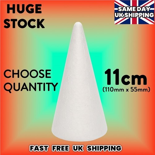 Small 11cm polystyrene cones - polystyrene,