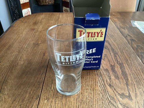 Tetley bitter pint glass - glass,