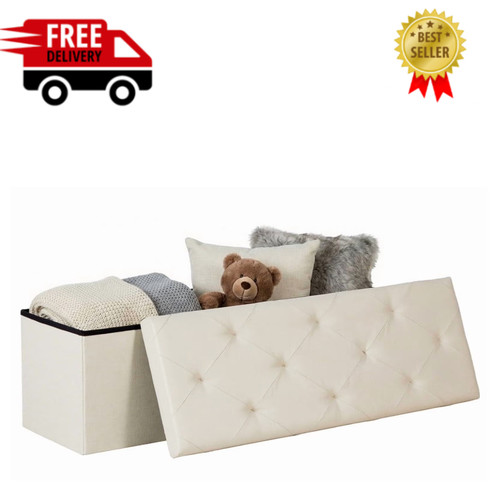 Folding storage ottoman - folding,