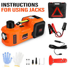 Electric Car Jack with Tire Inflator Pump 5 Ton 12V Hydraulic Car Jack Lift for