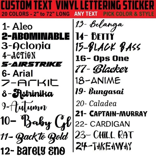 Custom text vinyl lettering - text,