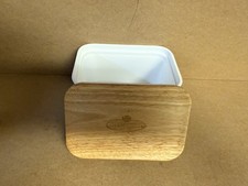 BERTOLLI MELAMINE & WOOD BUTTER DISH OLIVE OIL SPREAD LIMITED EDITION