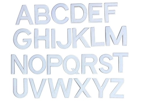 White letters alphabet z - to,