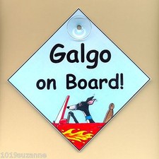 Galgo dog art sign on board