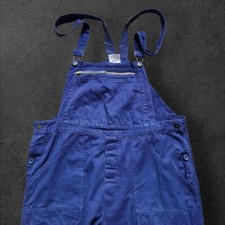mens vintage blue Herringbone twill cotton French work dungarees, sz 56