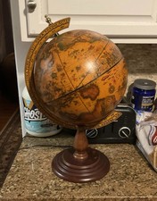 Vintage Large Wood Globe Made