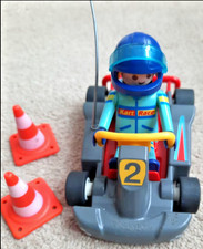 Vintage Playmobil 3012 Go Kart Racing Car + Driver Figure & Accessories (1998)