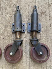 2x FLEXELLO Jacking Castor Wheel Jig Legs VERY HEAVY DUTY adjustable 8"/200mm