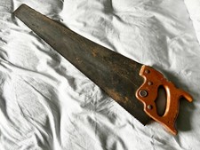 VINTAGE WELL MADE SANDVIK 275 SHARP OLD  WOOD SAW DECORATED HANDLE