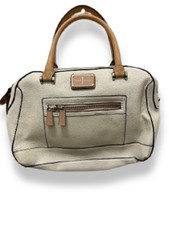 Vintage y2k Jasper Conran white leather bag with brown handle| 29 X 19cm|SKU 582
