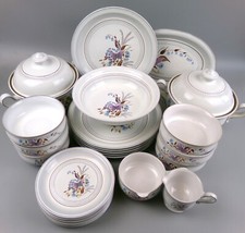 Denby Lorraine Dinner Service Set for 6. Stoneware Pottery. Vintage. Plate Bowl.
