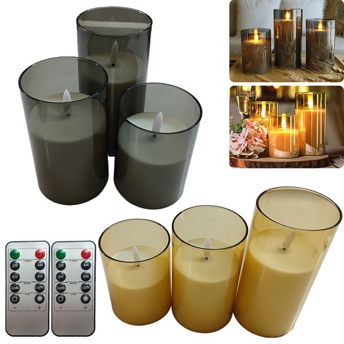 Led pillar candles - 3x,