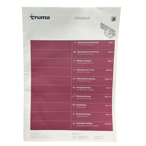 Truma ultraheat manual - manual,