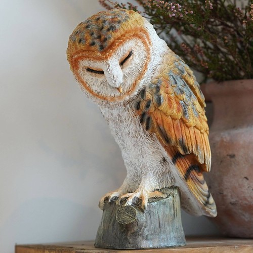Barn owl resin ornament garden - owl,