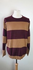 CEDARWOOD STATE Mens X Large Purple/Brown Striped Long Sleeve Jumper 
