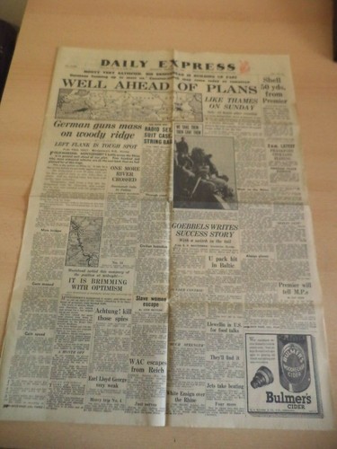 Old vintage orig ww2 newspaper - ww2,