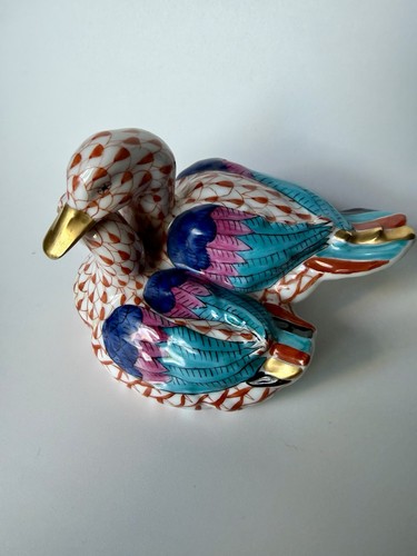 Herend pair loving ducks - herend,
