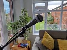 Vintage Shure/ Realistic Highball  Dynamic Microphone,  Cable,  Stand