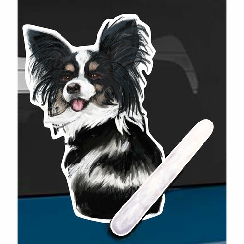 Papillon dog rear car - car, window