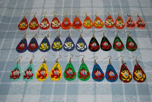 43mm long wooden - 43mm, earrings