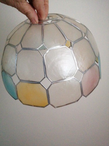 Vintage capiz shell lampshade - capiz,