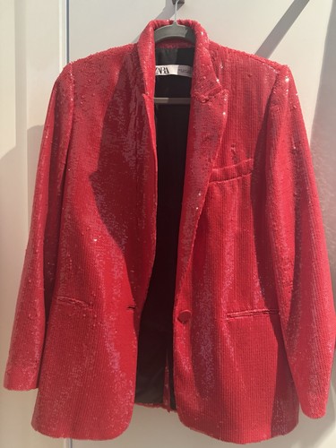 Zara red sequin blazer size - blazer, s