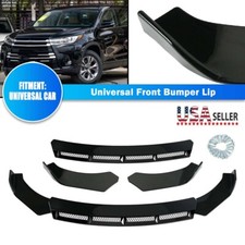 Glossy Black Universal Front Bumper Spoiler Lip Body Kit Splitter Chin Decor UK