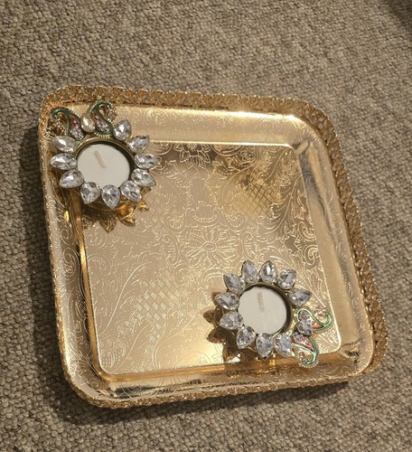 Vintage brass decorative tray - brass,