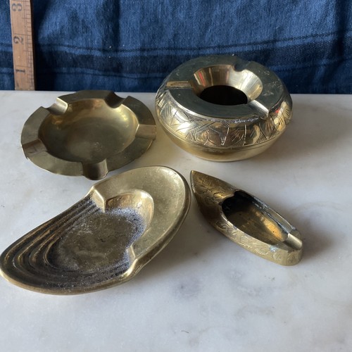 Vintage brass ashtrays - vintage,