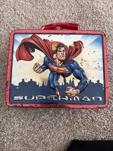 Vintage superman tin lunch box - superman,