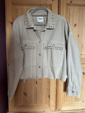 ZARA Cropped Denim Jacket Stud