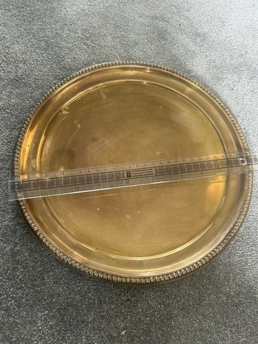 Vintage brass tray round - vintage,