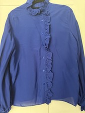 ZARA BLUE RUFFLE FRILL LONG