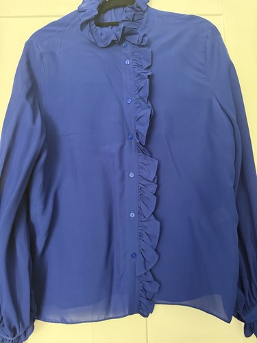 Zara blue ruffle frill - ruffle, long