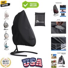Durable Black Egg Chair Cover with Zipper & Air Vent, Fits Most Outdoor Chairs