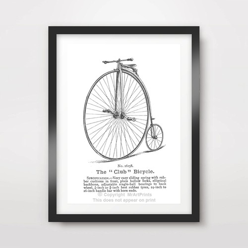 Penny farthing bike art - penny,