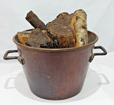 Antique Copper Cauldron  Large Make Ideal Log Bin 14.5 Inches Across top