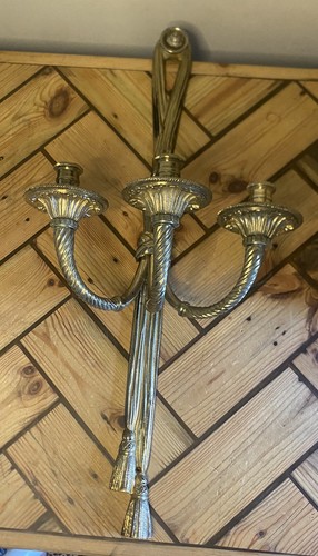 Vintage french brass gilded - brass,
