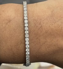 4.40 Ct Top Quality Natural  Diamond Tennis Bracelet , 9k White Gold